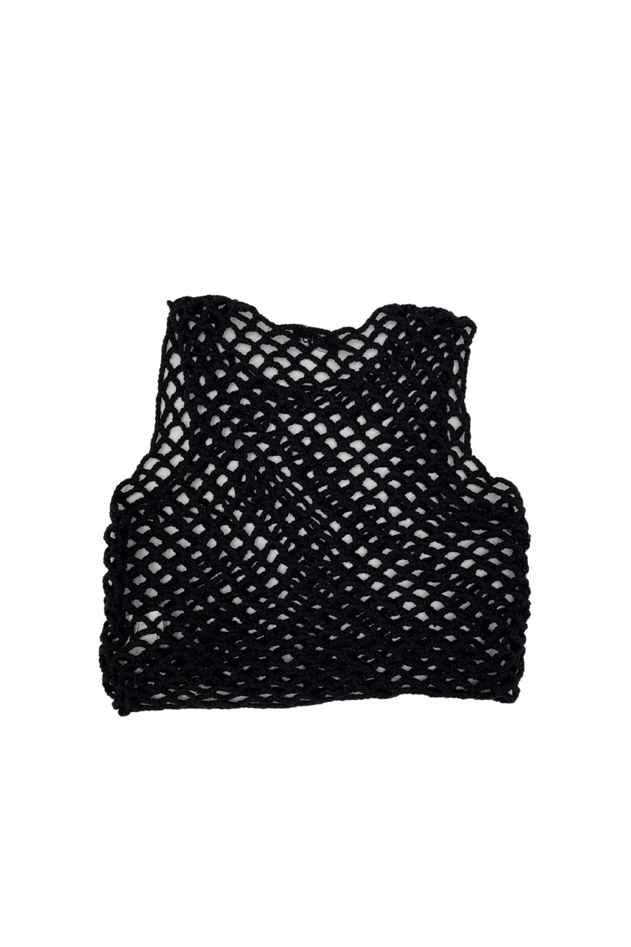 Knit Crop Vest - Black