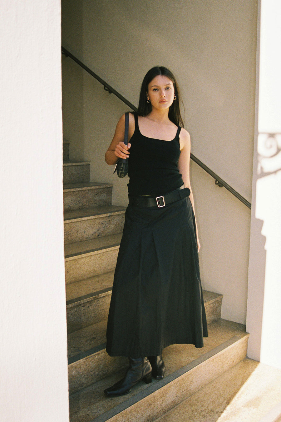 Darcy Belted Skirt - Black