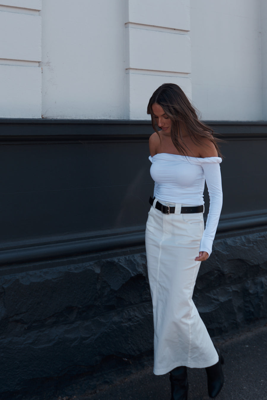 Rebecca Long Sleeve Top - White