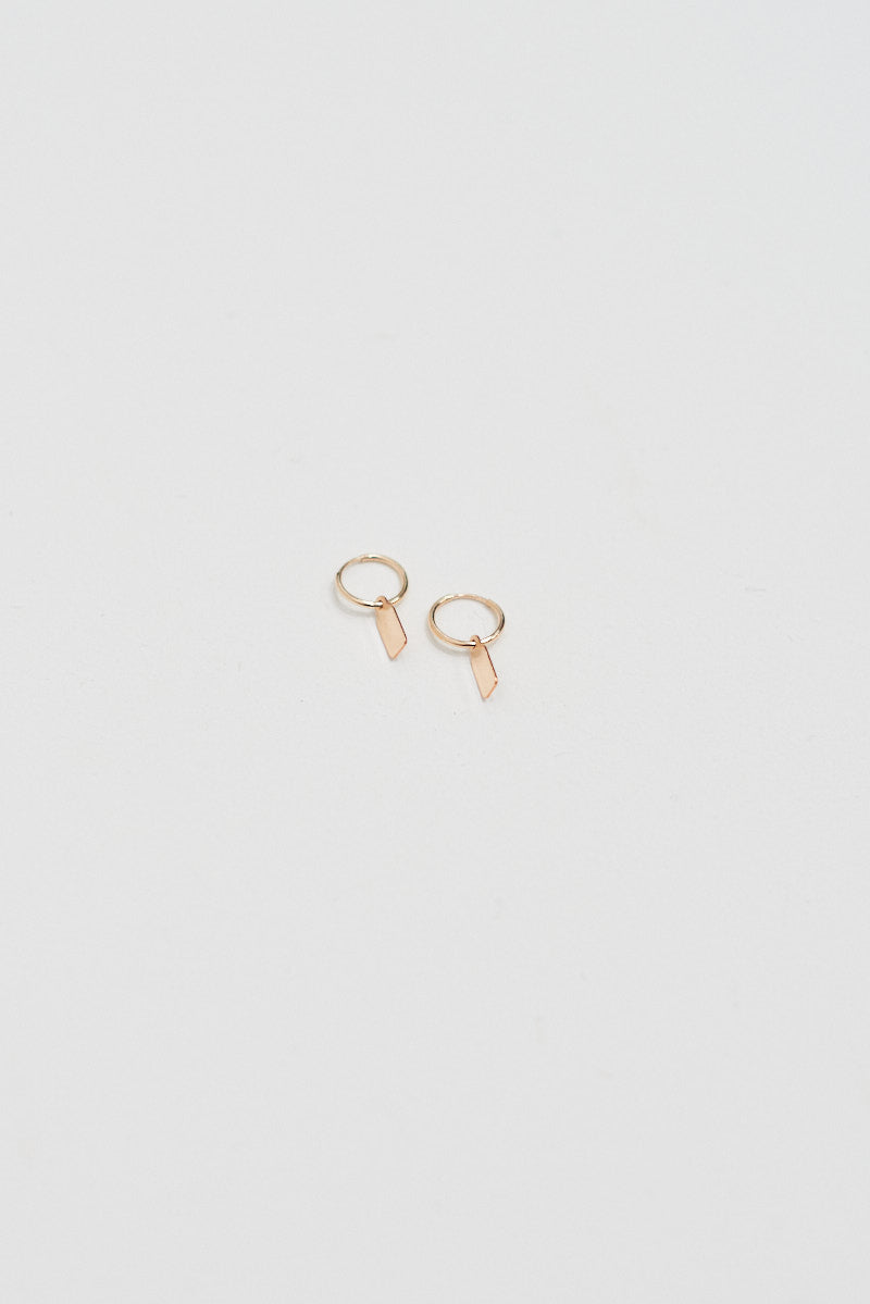 Mini Tag Earrings - Gold