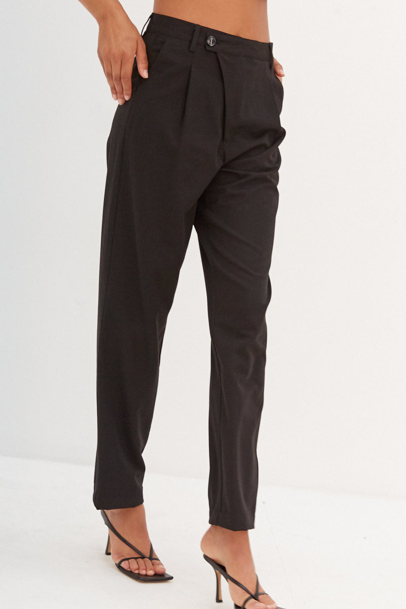 Asymmetrical Trousers - Black
