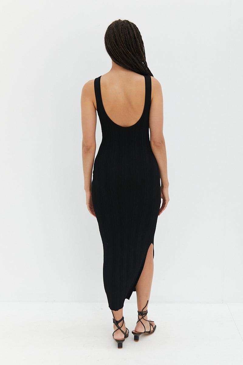 Knit Midi Dress - Black